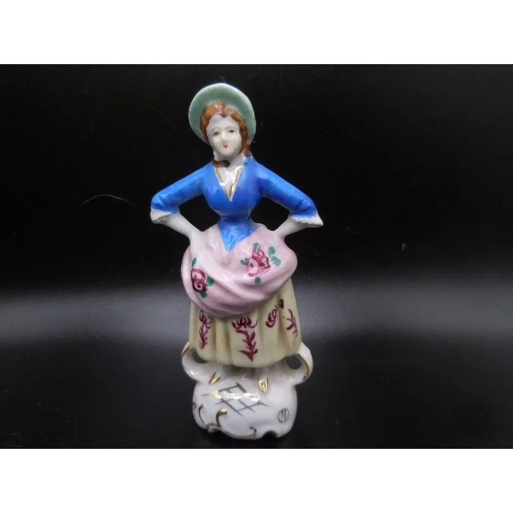 Occupied Japan Victorian Woman‎ with Floral Dress 5